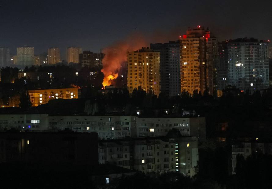 Russian drone and missile strike in Kyiv