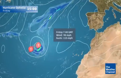 Uragan Ophelia s vjetrovima do 130 km/h ide prema Europi
