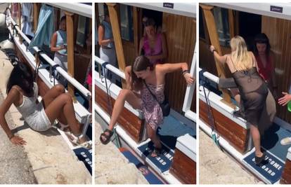 Kruži video turistica s Jadrana koje se muče iskrcati s broda. Pljušte komentari: Sramota!