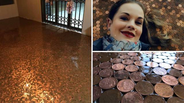 Provela je 70 sati na koljenima da bi pod ukrasila sa 50.000 novčića: 'Najluđi projekt ikad'