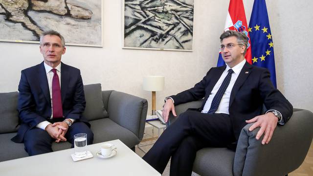 Zagreb: Andrej Plenković sastao se je s glavnim tajnikom NATO-a Jensom Stoltenbergom