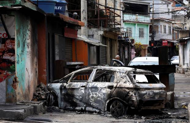 Police operation against drug trafficking at the favela do Penha in Rio de Janeiro