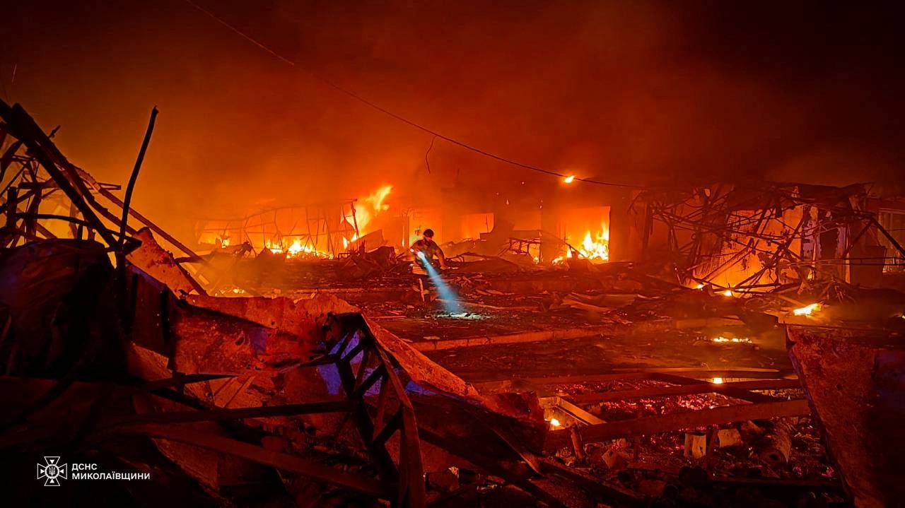 Aftermath of a Russian missile strike in Mykolaiv