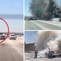 VIDEO Čudo u Kaliforniji! Avion sletio na autocestu, udario u kamion i zapalio se. Svi živi
