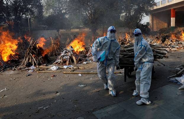 Mass cremation of coronavirus disease (COVID-19) victims at a crematorium in New Delhi