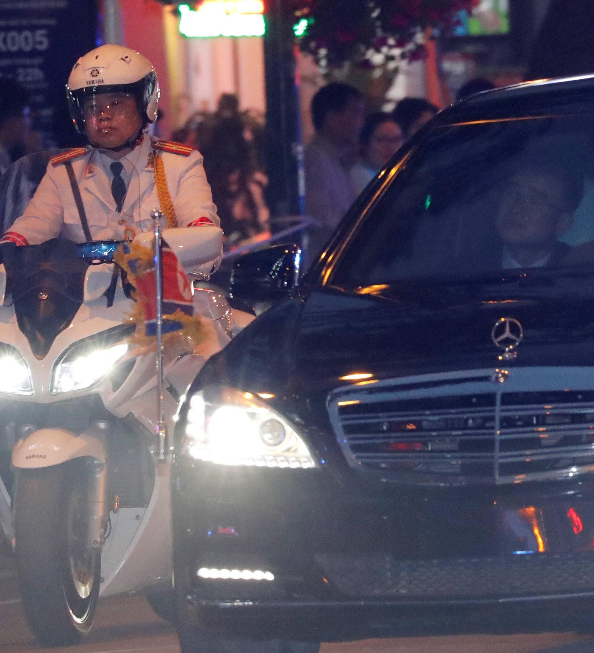 The motorcade of North Korea's leader Kim Jong Un travels enroute to his hotel, ahead of the North Korea-U.S. summit in Hanoi