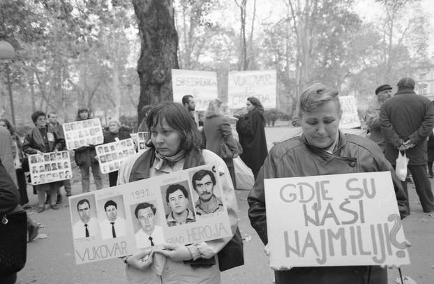 Prosvjed u Zagrebu za sve nastale u Vukovaru, 13.11.1995.