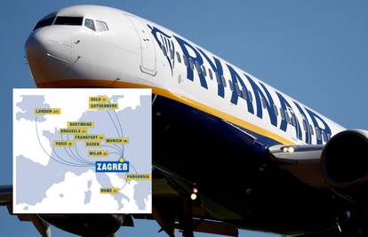 Karte od 19,99 eura: Ryanair će iz Zagreba letjeti u 12 gradova