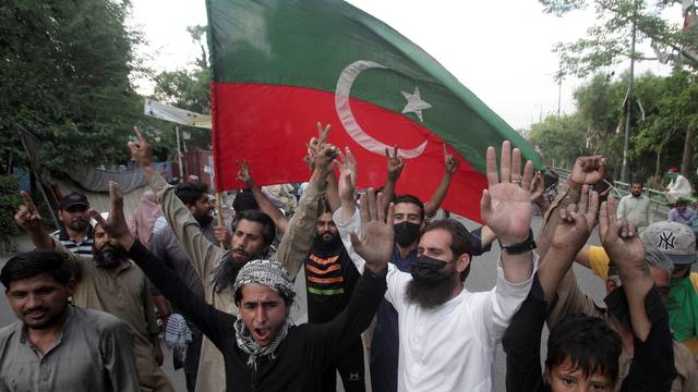 Supporters of Pakistan's former PM Khan celebrate in Lahore