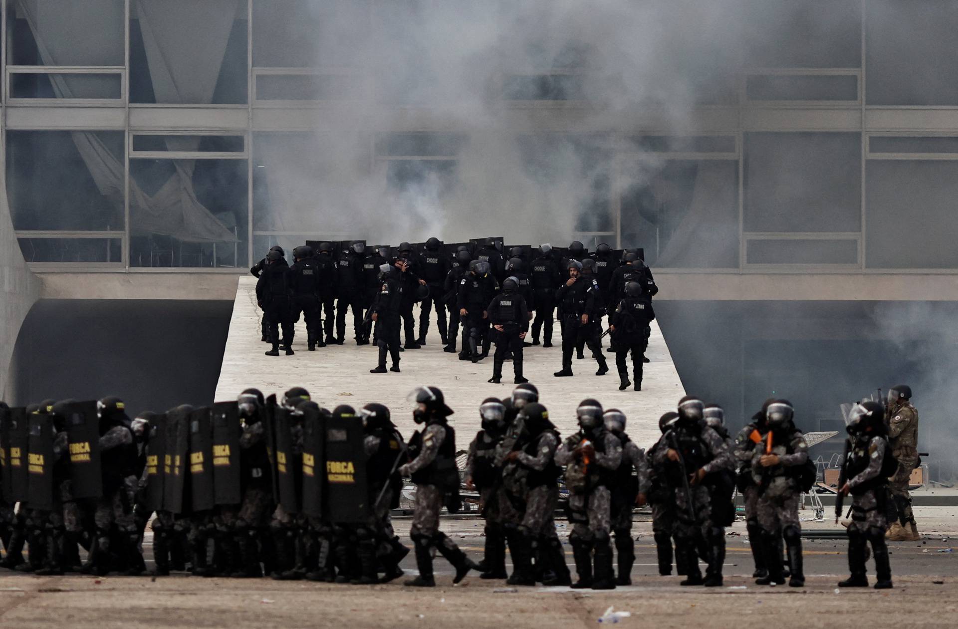 Supporters of Brazil's former President Jair Bolsonaro demonstrate against President Luiz Inacio Lula da Silva, in Brasilia