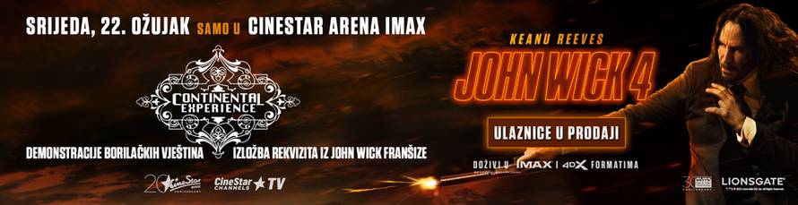 Premijera blockbustera 'John Wick 4' u CineStaru Arena