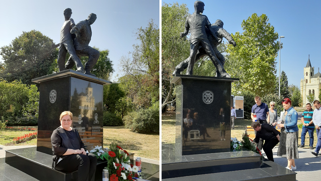 Postavljen spomenik 'Otac i sin' za oca i najmlađu žrtvu Ovčare