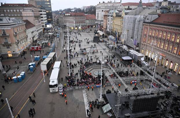 Zagreb: Doček brončanih rukometaša, pogled iz zraka 