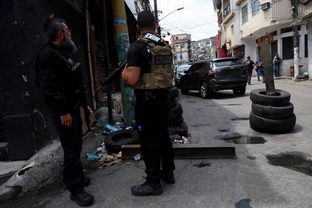 Police operation against drug trafficking at the favela do Penha in Rio de Janeiro