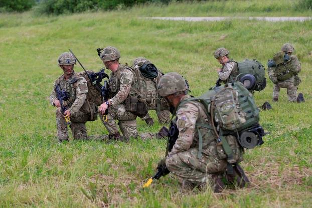 U.S. army soldiers take part in Suwalki gap defence exercise in Mikyciai