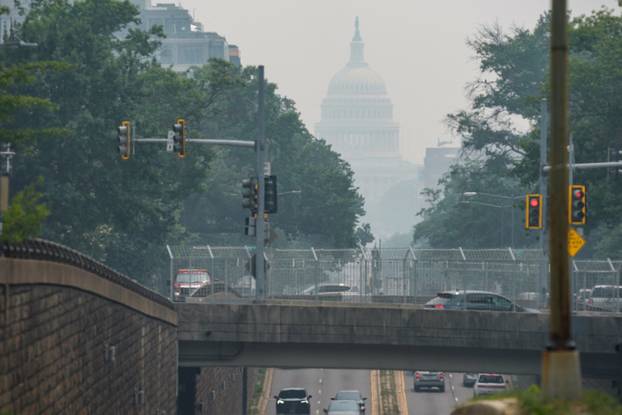 Smoke from Canadian wildfires clouds the Washington D.C. area