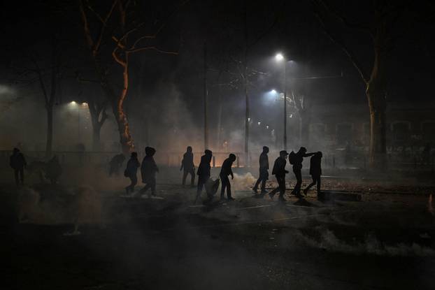 Protest in support of Askatasuna social centre in Turin, Italy