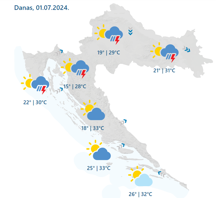 DHMZ upravo objavio: Za dvije regije upaljen je crveni alarm!