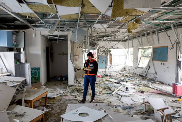 Aftermath of a projectile impact in Rishon Lezion