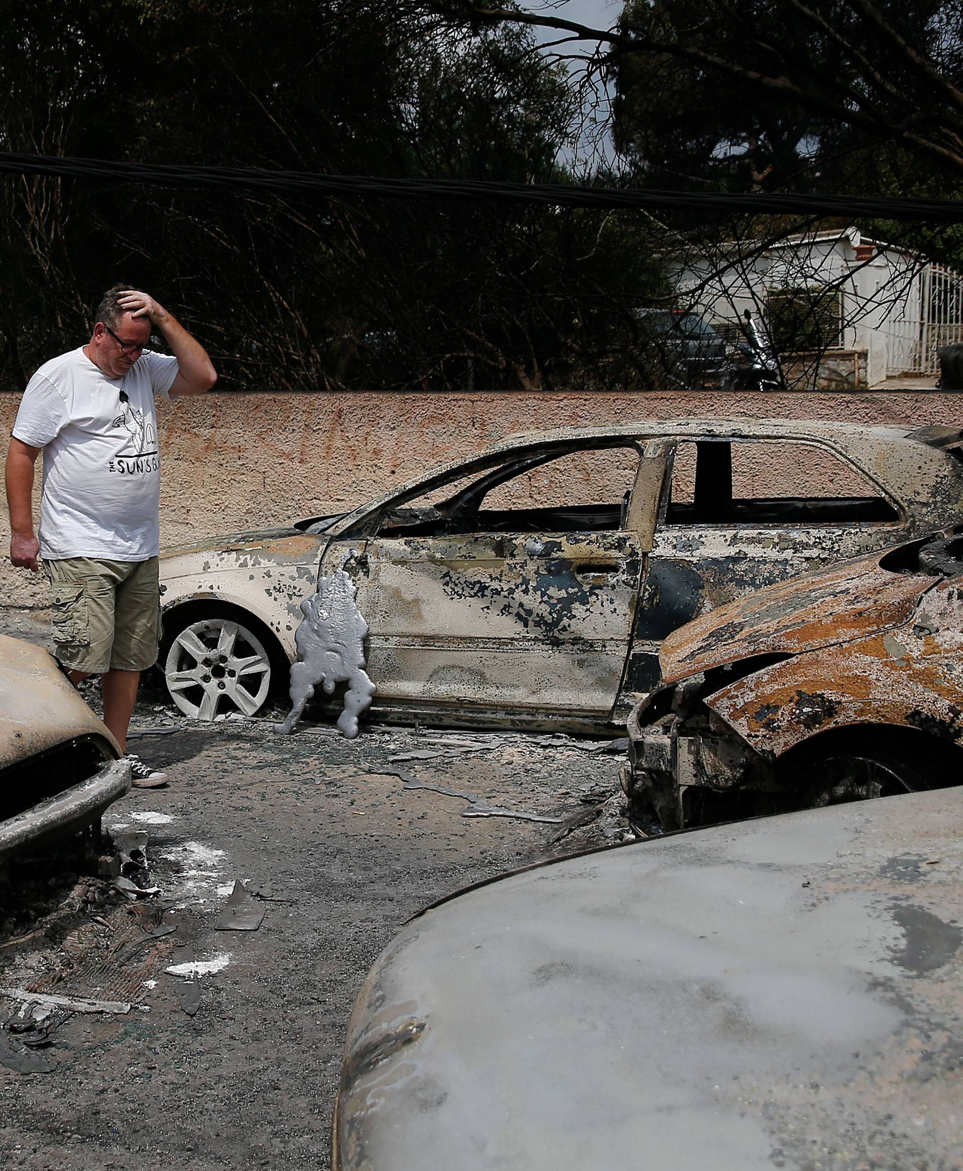 Wildfire at the village of Mati, near Athens