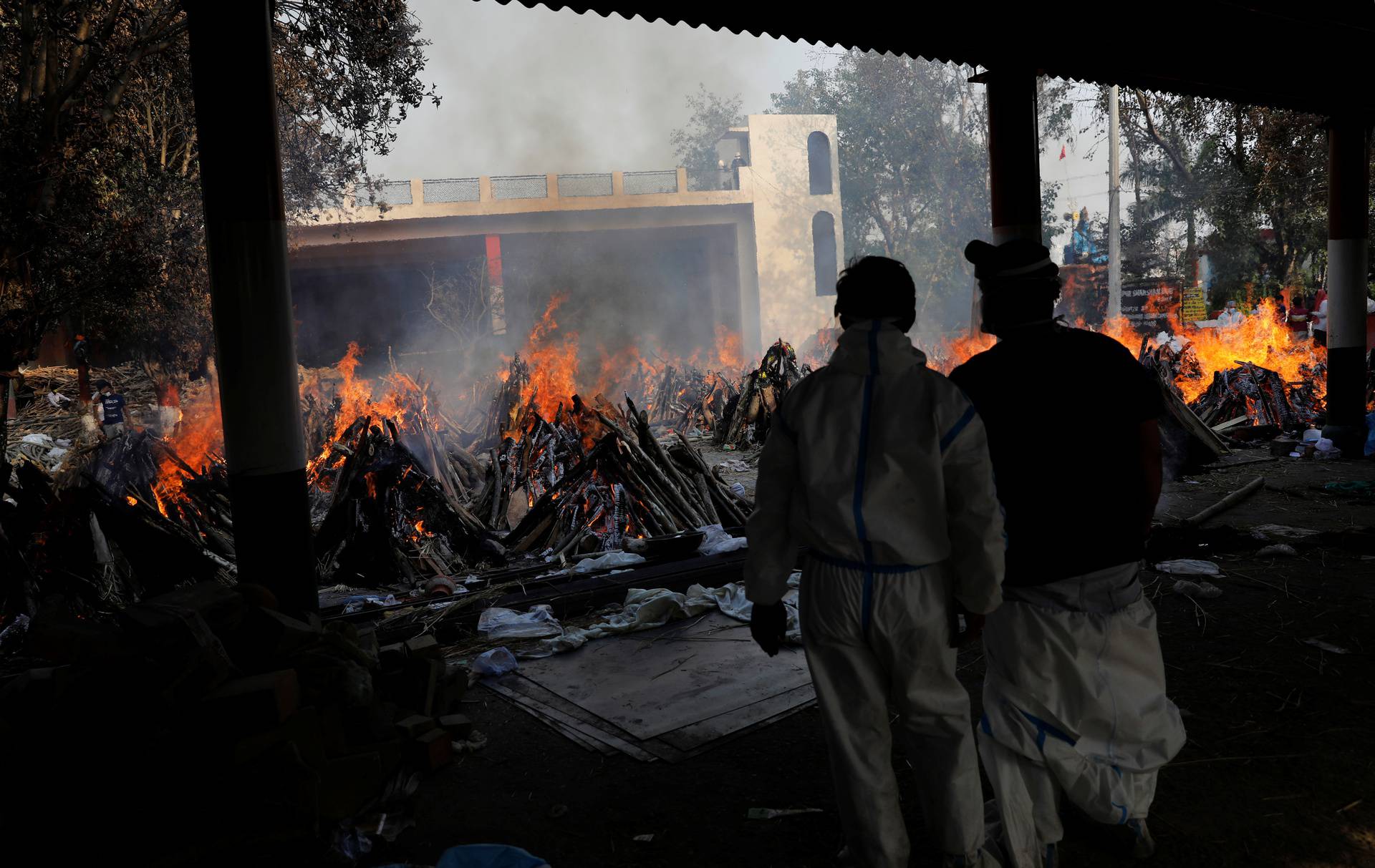 Mass cremation of coronavirus disease (COVID-19) victims at a crematorium in New Delhi