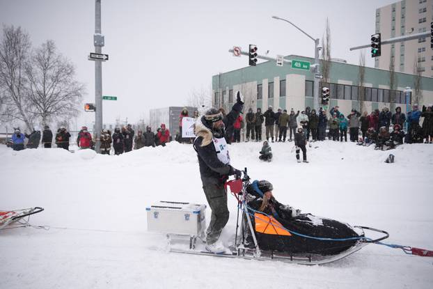 Ceremonial start of the 54th Iditarod Trail Sled Dog Race in Anchorage