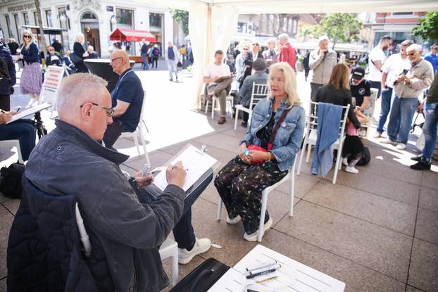 Zagreb: Hrvatsko društvo karikaturista održalo javno crtanje brzopoteznih portretnih karikatura