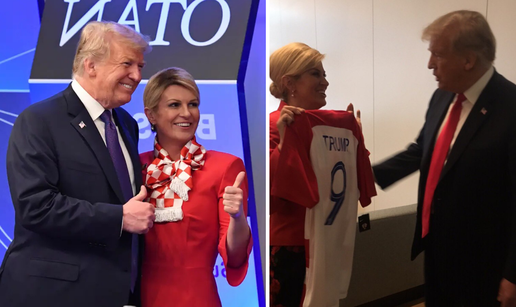 FOTO Kolinda je uvijek lijepo gledala Trumpa, poklonila mu i dres Hrvatske: Tako je ljubazan