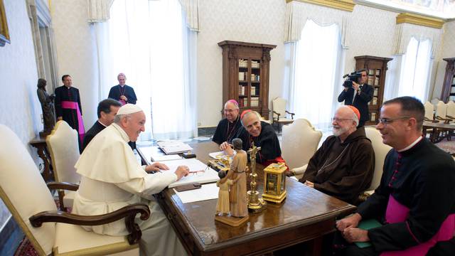 Pope Francis meets U.S. Catholic Church leaders at the Vatican