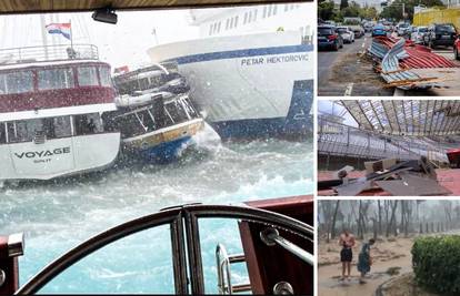 Pet minuta kaosa: Vjetar čupao brodove i stabla, ljudi  spašavali jedni druge. Štete su milijunske