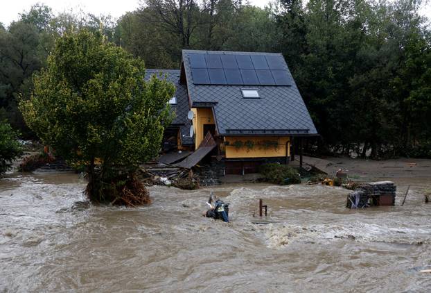 Aftermath of heavy rainfall in Jesenik