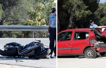 VIDEO Teška prometna nesreća kod Brodarice: Motociklist je zbog ozljeda prevezen u bolnicu