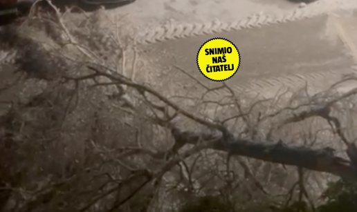 VIDEO Pogledajte kako ledena ki&scaron;a ru&scaron;i drvo u centru Knina