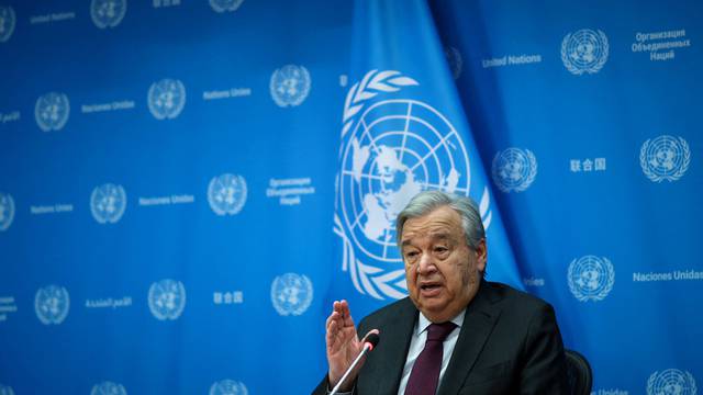 United Nations Secretary General Antonio Guterres holds press conference at U.N. headquarters in New York