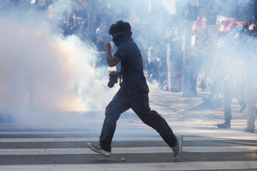 Protest against federal immigration sweeps, in Los Angeles