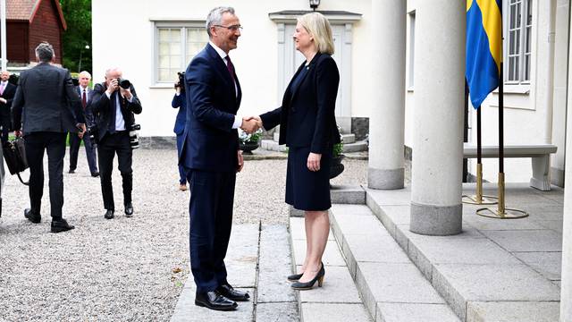 NATO Secretary General Jens Stoltenberg and Swedish Prime Minister Magdalena Andersson meet in Harpsund