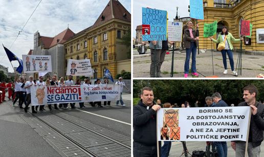 Veliki prosvjed prosvjetara u Zagrebu:  'Nismo tu zbog novca, tu smo da probudimo Hrvatsku'