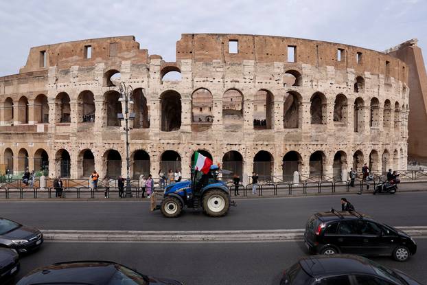 Farmers protest over price pressures, taxes and green regulation, in Rome