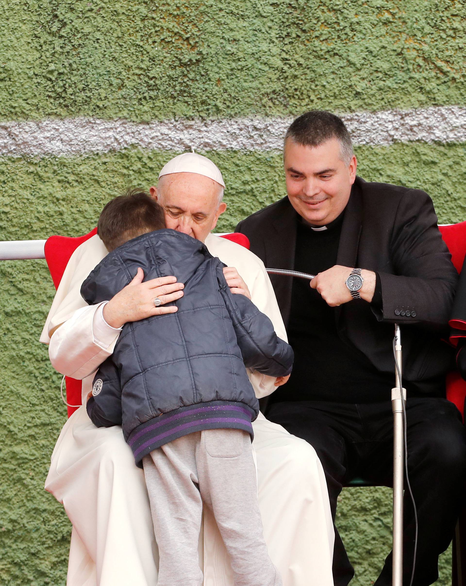 Pope Francis pays a pastoral visit to the church of San Paolo a Corviale in Rome