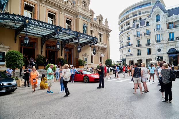 Monte Carlo, Monaco - September 23, 2018: Main entrance to the world famous Monte Carlo casino in Monaco