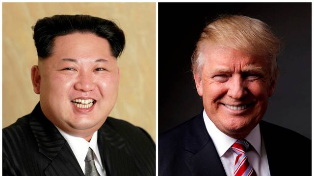 FILE PHOTO - A combination photo of Kim Jong Un and Donald Trump