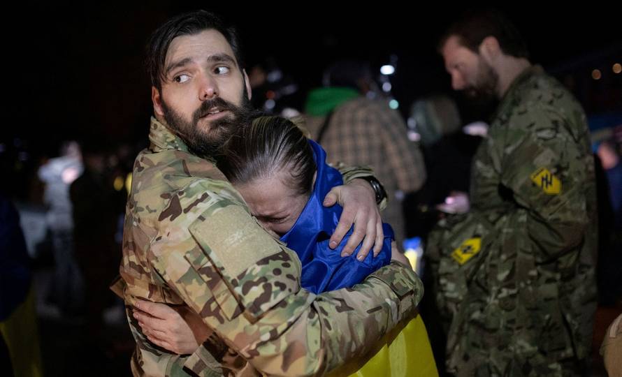 Ukrainian prisoners of war (POWs) arrives in Zaporizhzhia