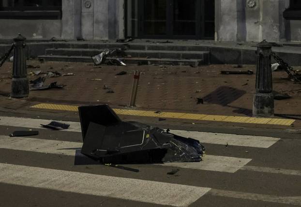 Russian drone and missile strike in Kyiv