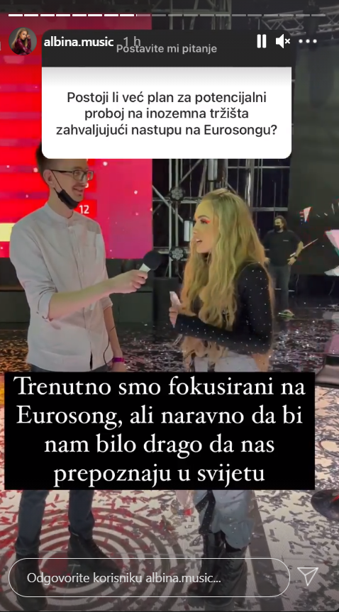 Albina o Eurosongu: 'Imam se na temelju čega nadati i mislim da bih mogla biti u top pet...'