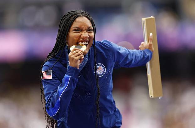 Athletics - Women's Long Jump Victory Ceremony