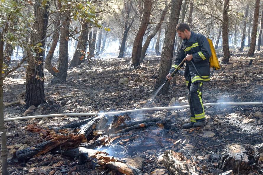 PoÅ¾ar kod Novalje nakon cijele noÄi stavljen pod kontrolu