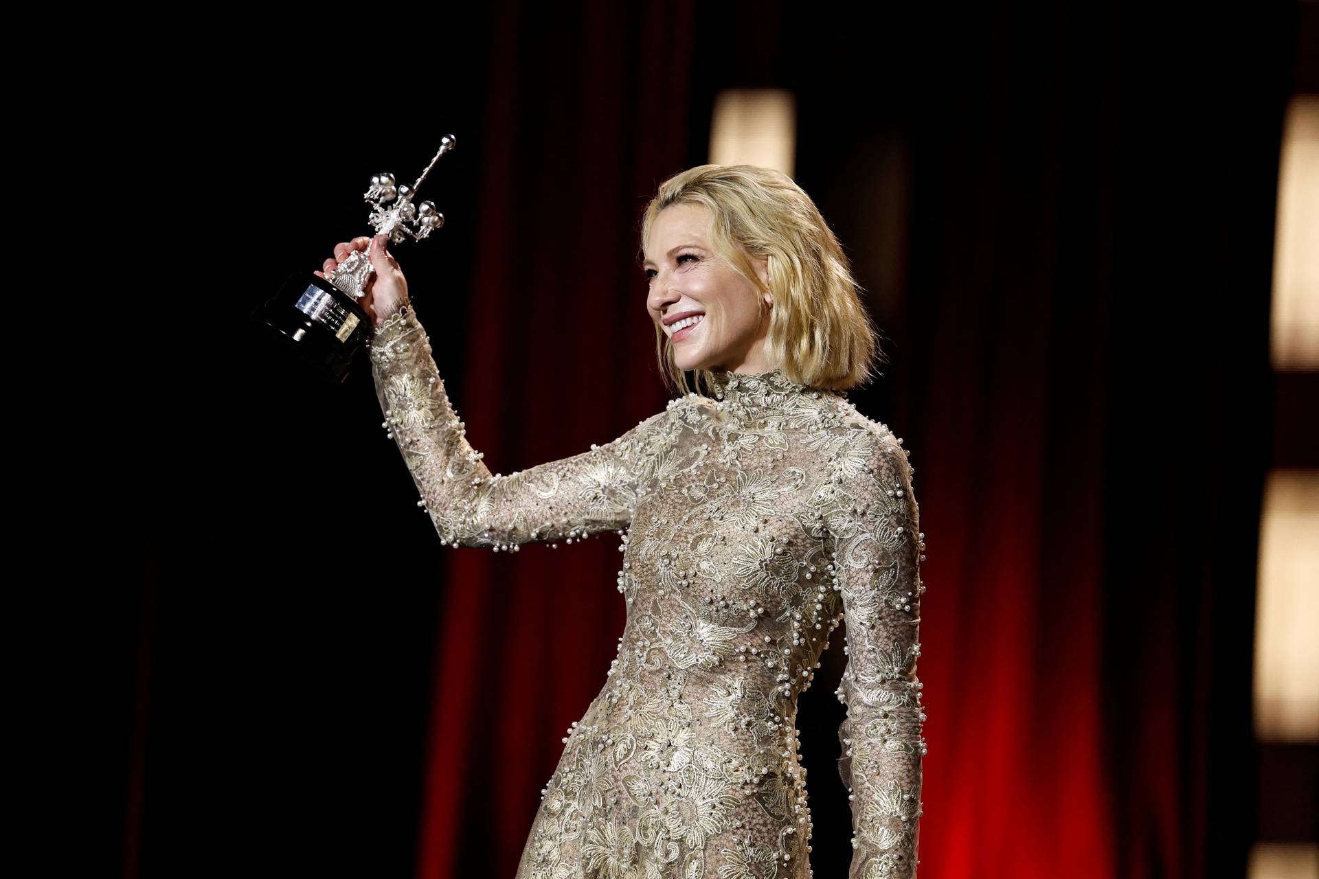 Actor Cate Blanchett receives the Donostia Award for lifetime achievement at the San Sebastian Film Festival