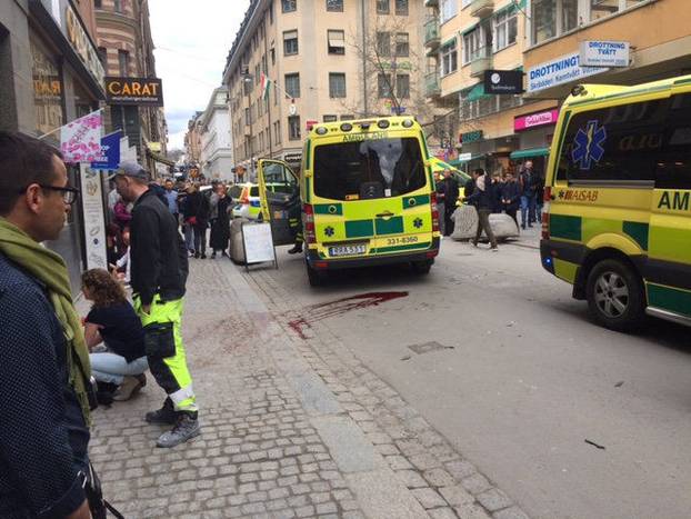 People were killed when a truck crashed into department store Ahlens on Drottninggatan, in central Stockholm
