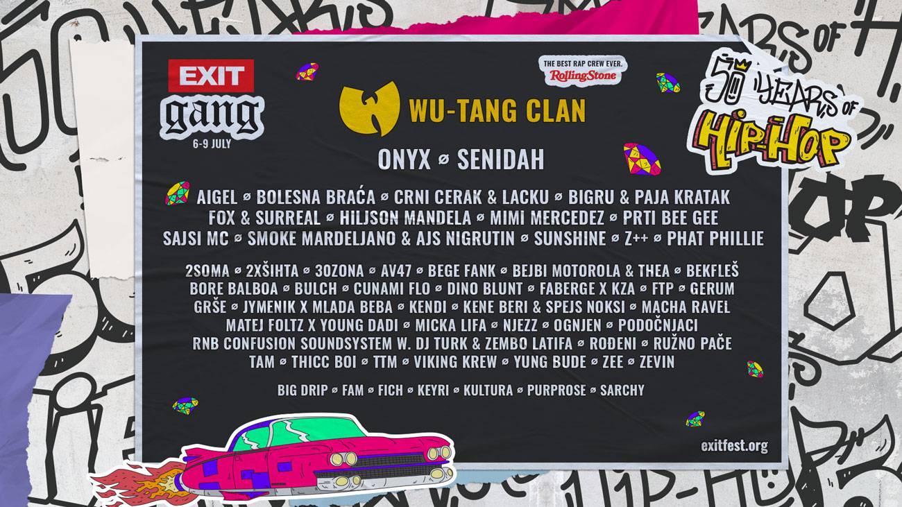 EXIT zaokružio program za 50. godišnjicu hip hopa: Wu-Tang Clan i reperi iz cijelog svijeta...