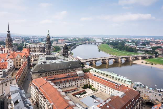Cityscape of Dresden and River Elbe